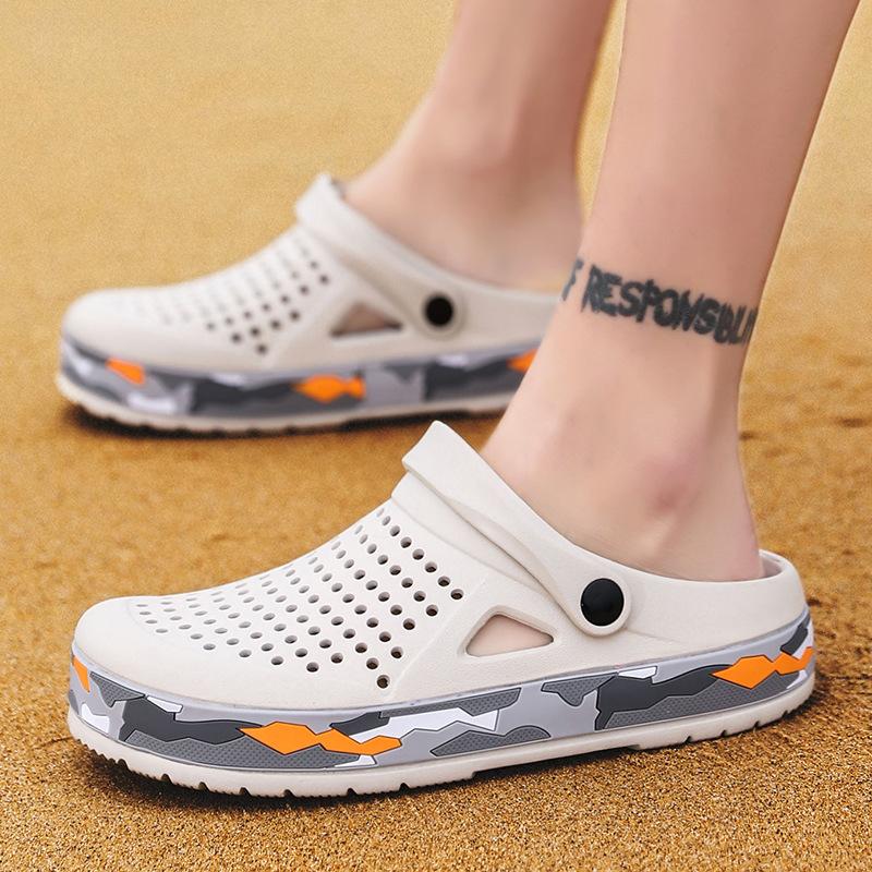 Foreign trade large size spring and summer sandals fashion men's casual shoes trend hole shoes outdoor beach slippers one shoe dual purpose