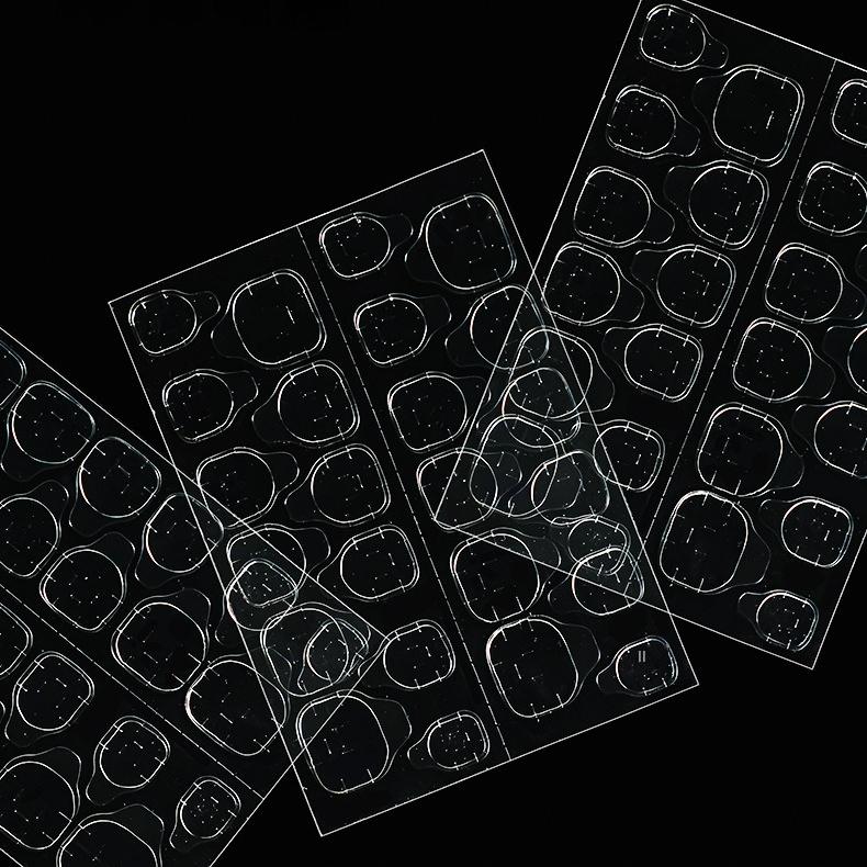 Jelly Glue Stickers pro Nail Art a umělé nehty – 30 listů transparentního a univerzálního vylepšení nehtů