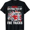 Firefighters Easily Distracted By Fire Trucks Men Boys Kids T Shirt