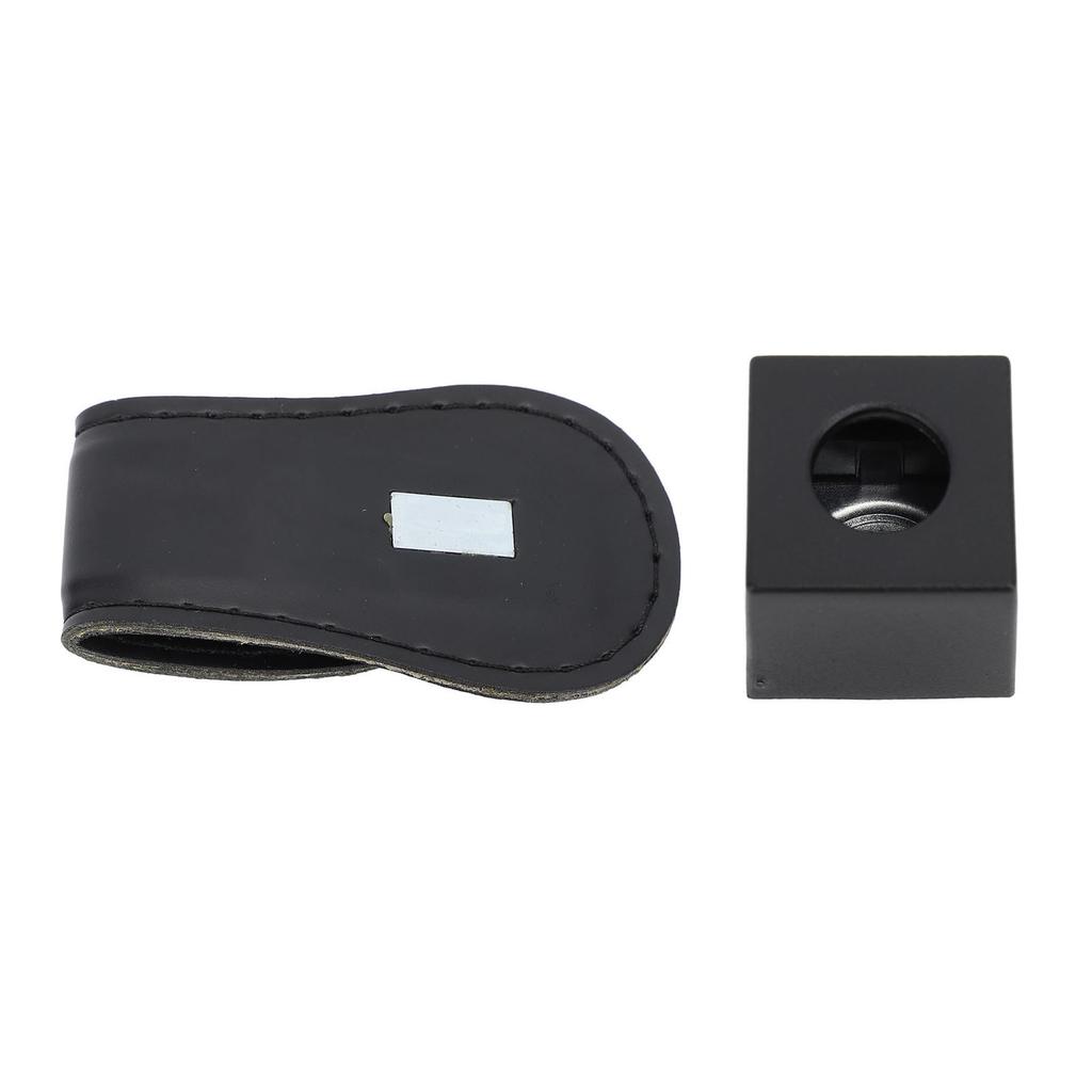 Magnetic Pool Cue Chalk Holder with PU Leather Belt Clip Billiards Accessories Easy Set Up
