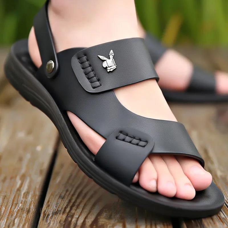 Fashion New Men Shoes Summer Fashion Sandals Air Cushion Genuine Leather Slipper Youth Outdoor Soft Sole Beach Shoes