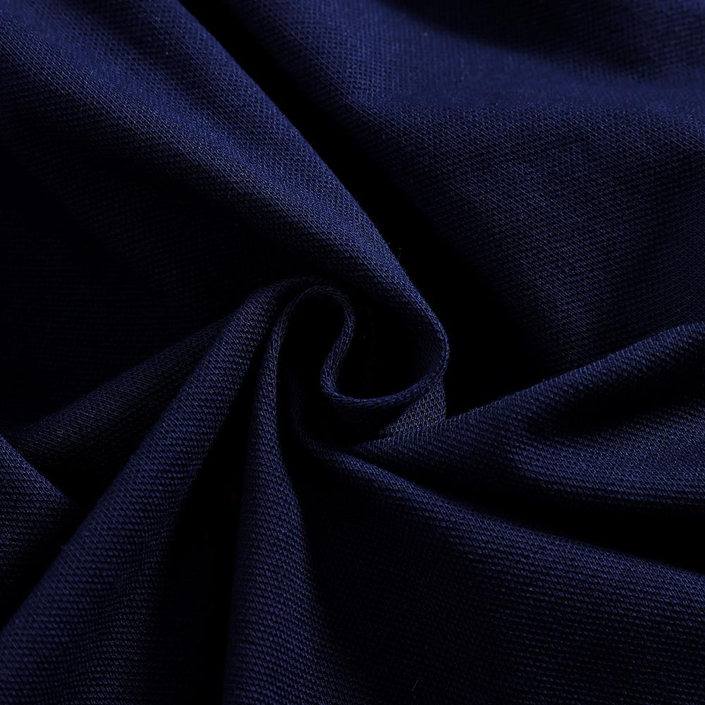 5-12J Dunkelblau Mädchen Matrosen Sommerkleid Peter Pan Kragen Kurzarm Falten Schule Freizeitkleid
