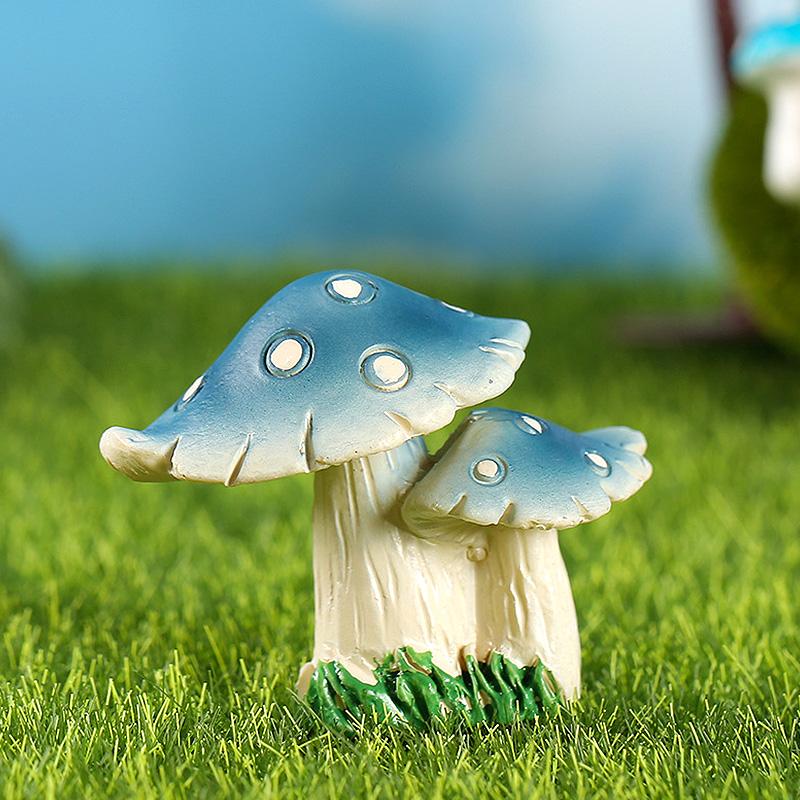 Simulation Mushroom Miniatures Fairy Garden Moss Terrarium Resin Crafts Decorations Garden Artificial Bonsai Landscape Ornaments