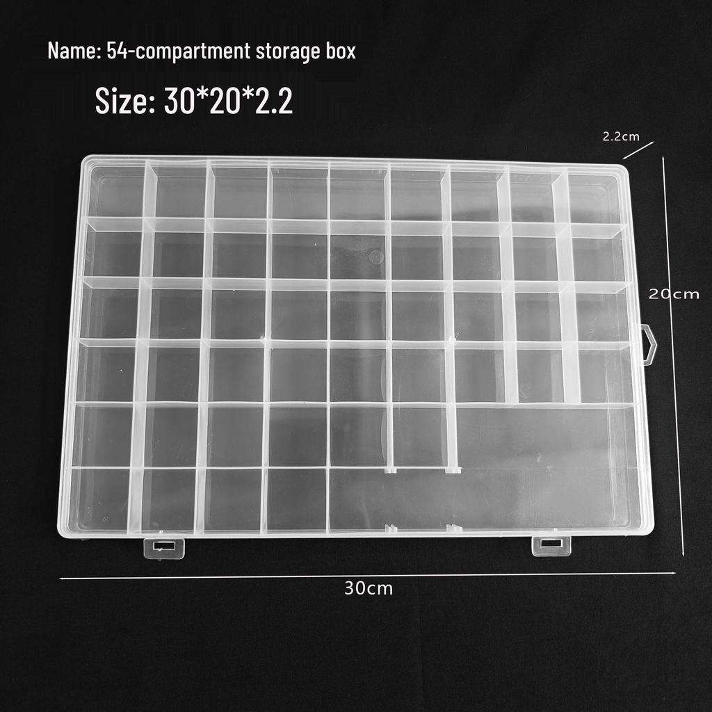 Aufbewahrungsbox aus transparentem Kunststoff mit 24 Fächern für Nailart, Strasssteine, Perlen und Schmuckzubehör