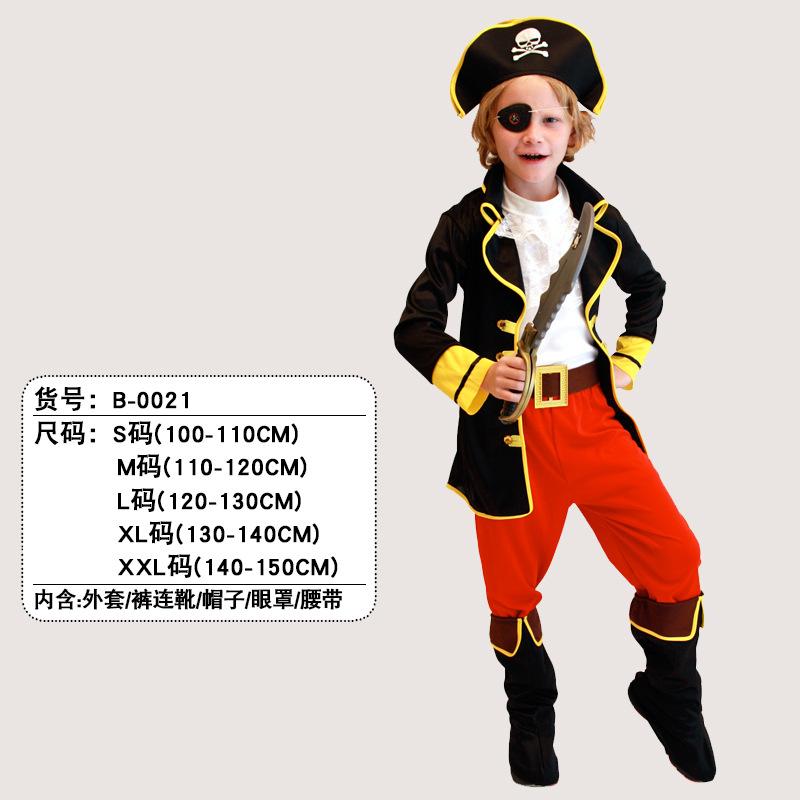 Halloween cos costumes children pirate clothes party costumes caribbean pirate captain jack dress up