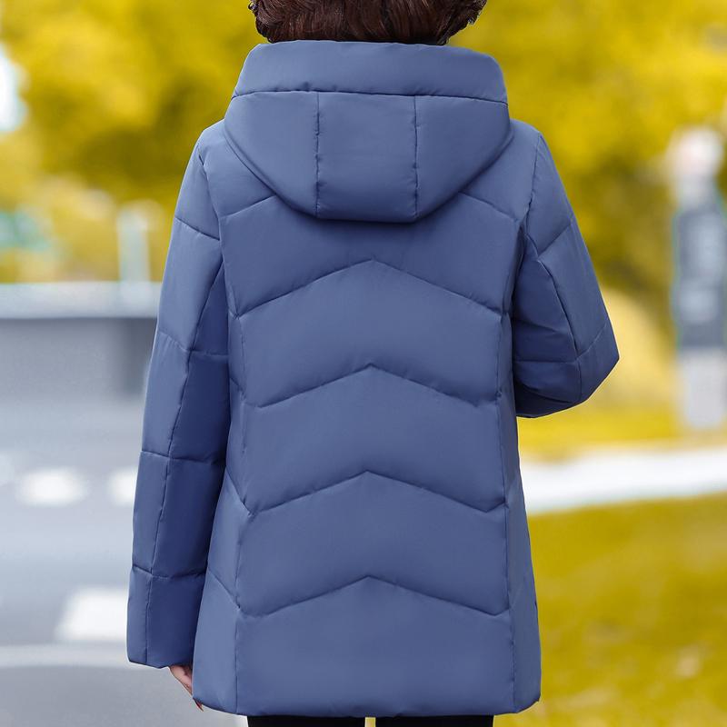 Middle Age Women's Down Coats Winter Vintage Prakas Hooded Plus Size Elegant Thick Warm Puffer Jackets Woman  Outerwears