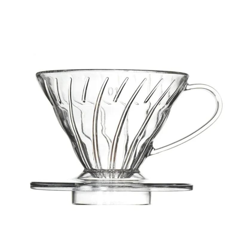 Coffee Dripper V60 Resin Coffee Filter for Pour Over Barista Coffee Brewing 1-4Cups