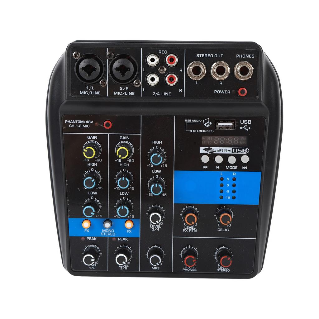 Audio Mixer USB 4 Channel Stereo Line Mixer Professional Stage Equipment 100‑240V UK Plug