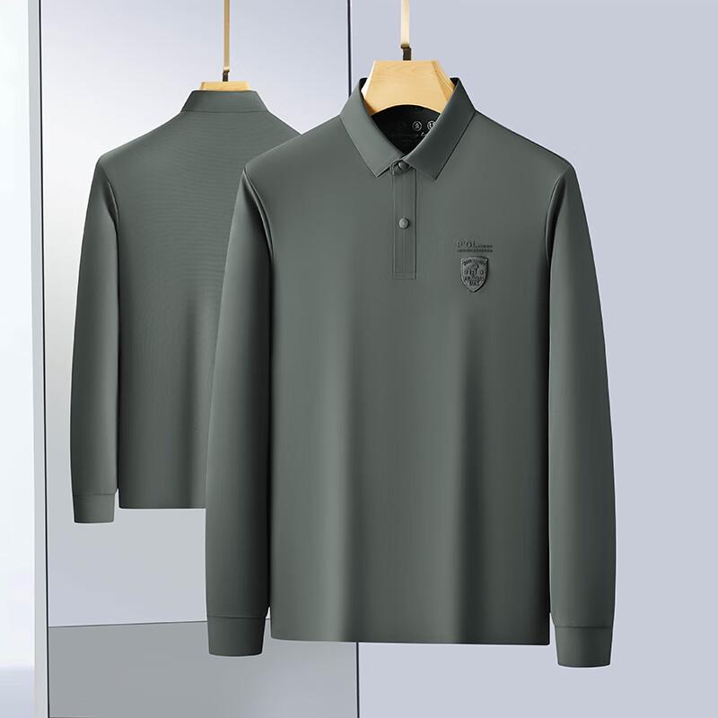 Men s Plus Size Non-Iron Long Sleeve Polo Shirt 4XL