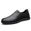 Men's Shoes 2025 Autumn New Waterproof One-pedal Casual Leather Shoes Men's Daily Non-slip Soft Sole Round Head Dad Shoes