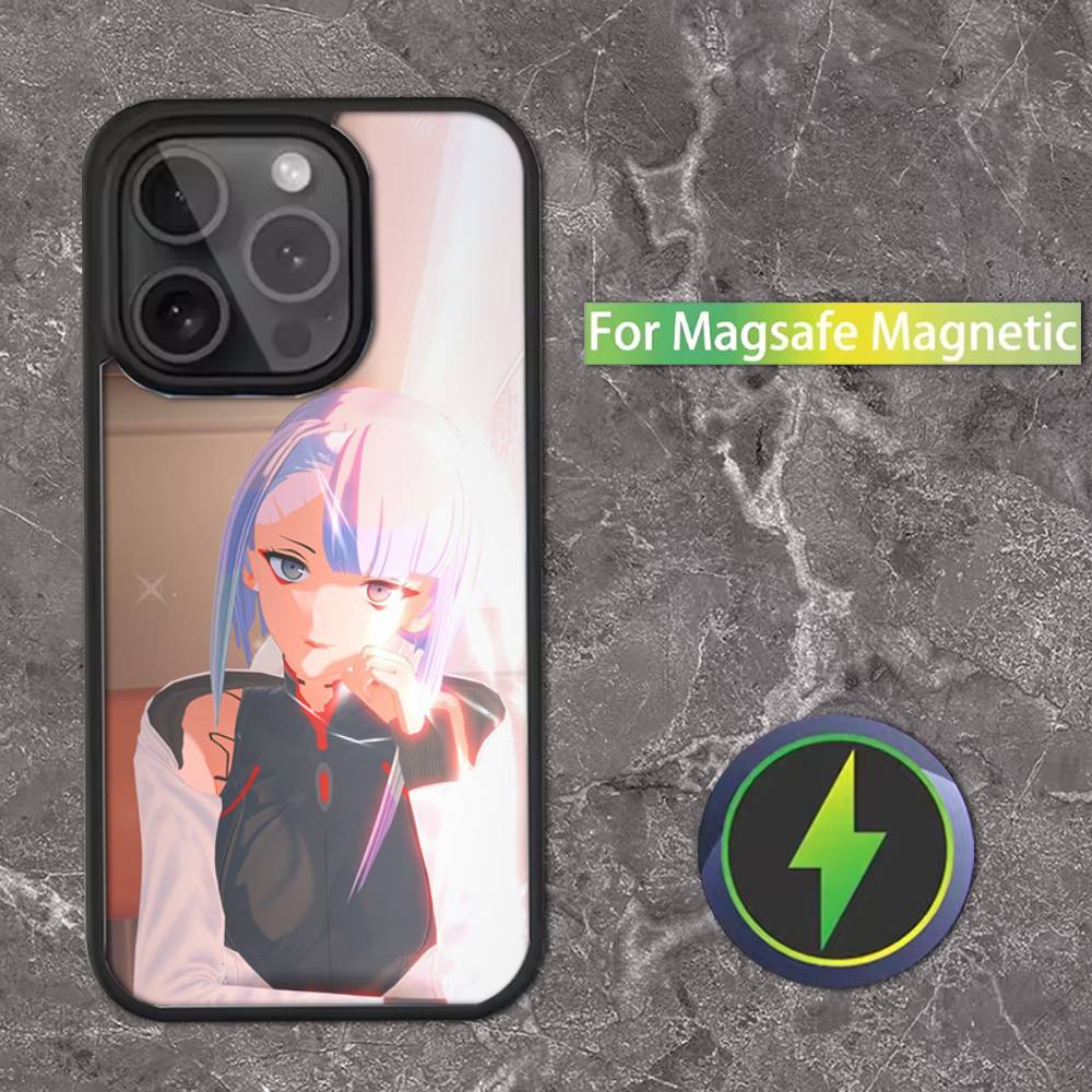 E-Edgerunners Cyberpunks Phone Case For iPhone 16,15,14,13,12,11,Pro,Max,Plus,Mini,SE Magsafe Magnetic Wireless Charging