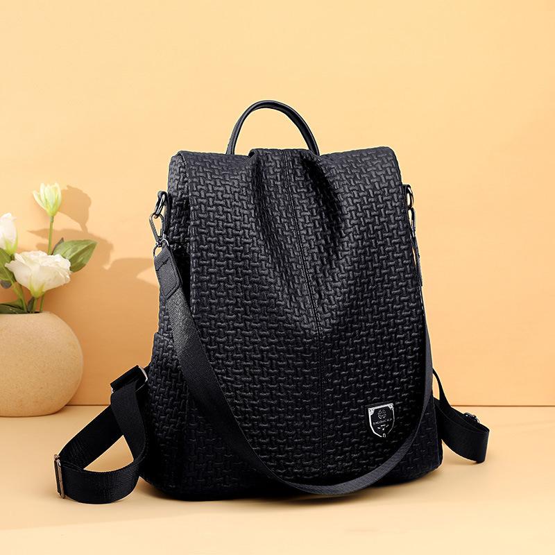 Zaino retrò in morbida pelle, tendenza primavera ed estate per donna, in pelle PU, resistente all'usura e antifurto
