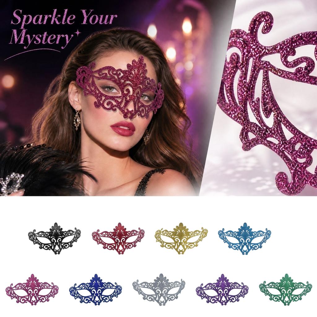 Vintage Half Face with Glitter Peacock Design for Halloween Masquerade Party Prop