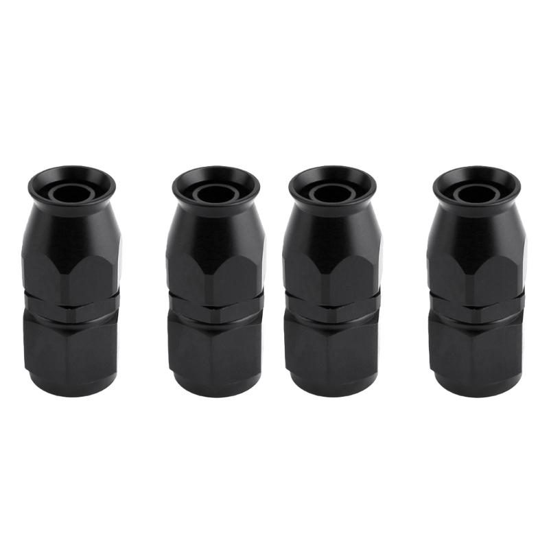 

Pack of 4 PTFE Fuel Hose End Joint Fitting Adapter Straight Aluminum Hose End Fitting Auto Accessory Quick Installation 1