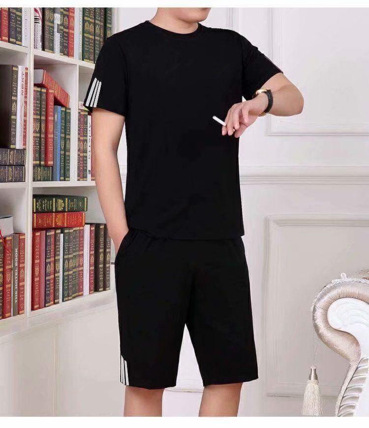 Men's Lightweight Summer Casual 2-Piece Set: Short-Sleeved Shirt & Shorts for All Ages (Plus Sizes Available)