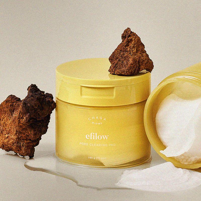 efilow Chaga Mushroom Collagen LHA Smooth Pore Pads 70+70 sheets Main product (70 sheets) + Refill (70 sheets)