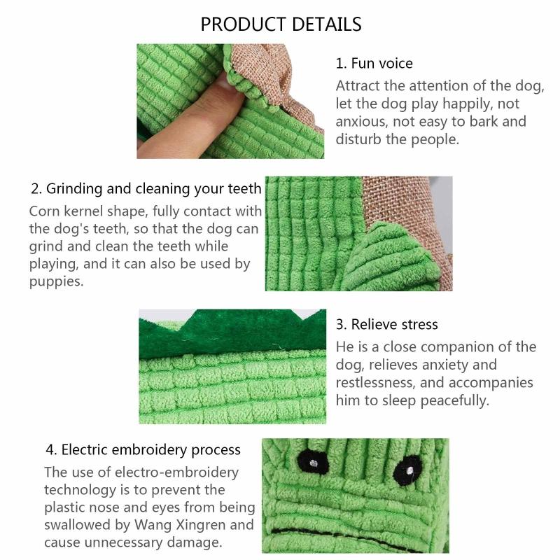 Dog Plush Toys Squeak Alligator for Dogs Interactive Stuffed Animal Chew Toy for Small Medium Dogs Reducing Boredom