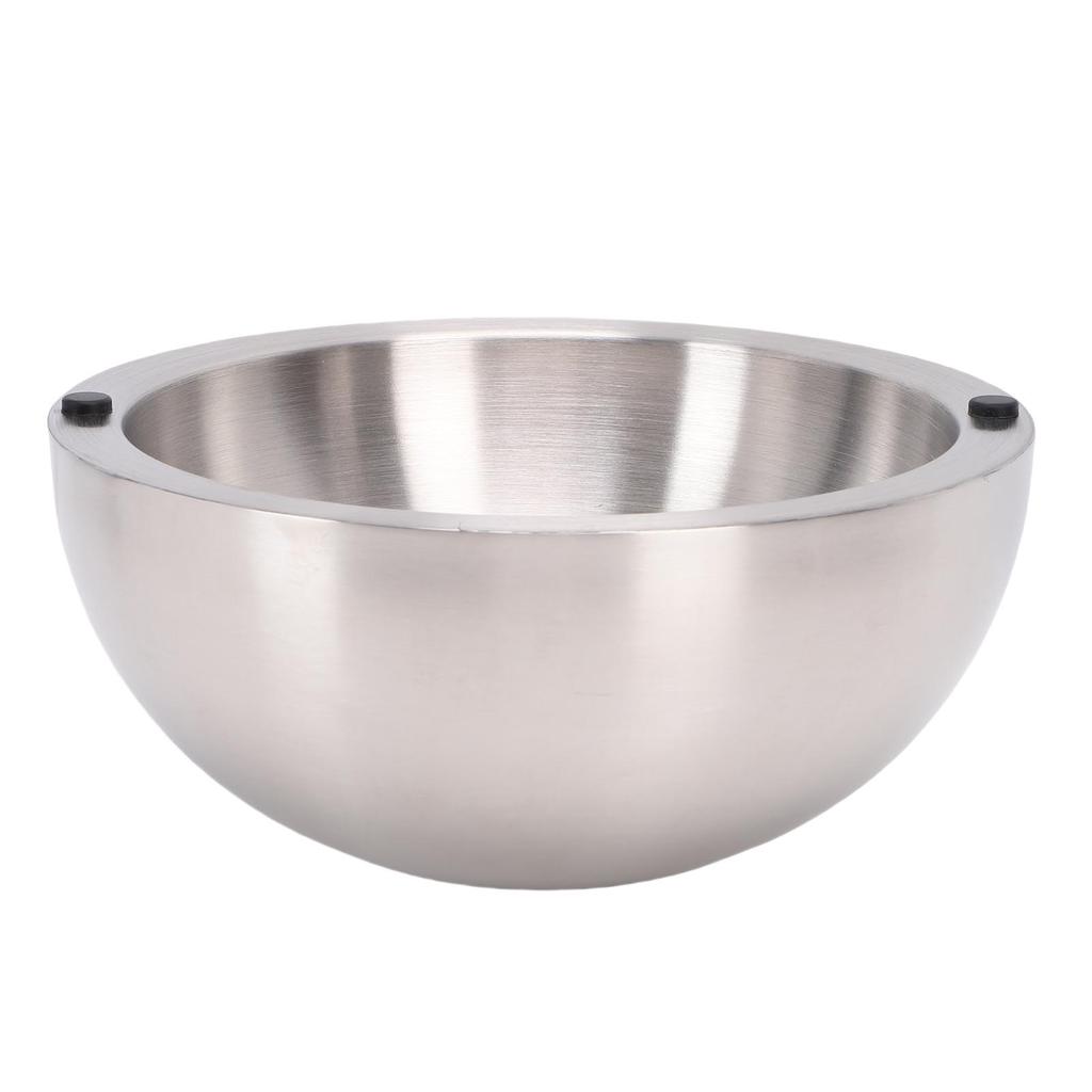 304 Stainless Steel Mixing Bowl Double Layer Insulated Salad Bowl with 2 Water Injection Holes Fruit Bowl for Kitchen