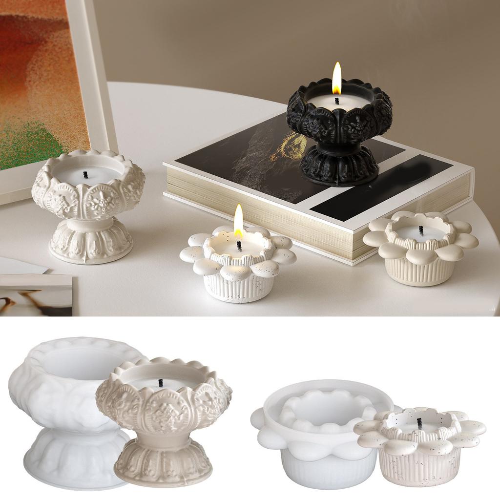 Creative Silicone Mold Lotus Shape Tealight Holder Moulds Candle Cup Moulds Suitable for Hand-Making Candle Cups