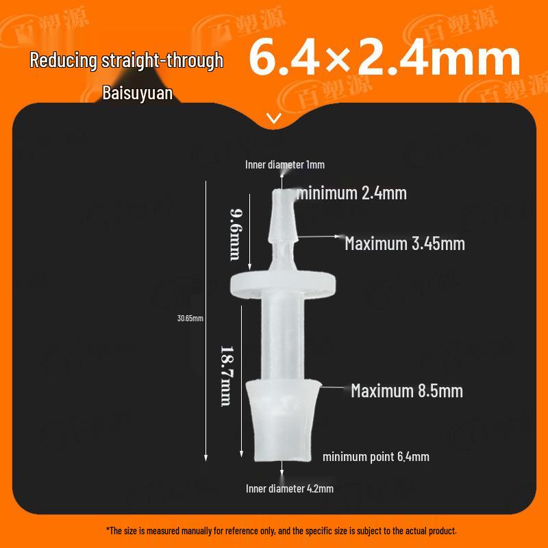 Two-Way Straight Through Plastic Hose Reducer Connector for Fish Tanks