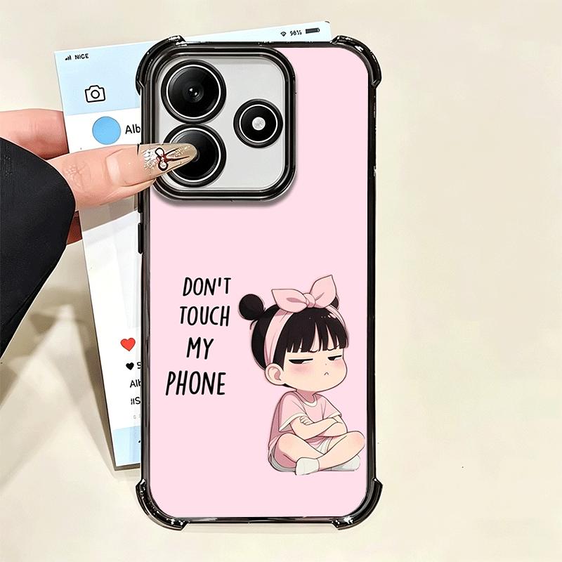 Funny Dont Touch My CallPhone Plating Phone Case For Xiaomi Poco X5 X6 X7 X8 Pro Max F8 Ultra F7 M8 M7 M5S Redmi 15C 15 14C 13C