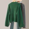 Women's Embroidered Botanical Relaxed Fit Round Neck Sweater