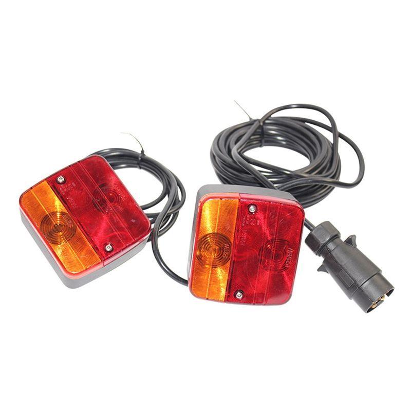 Reliable-1 Set 12V 7 Pin 10M Universal Rear Towing For Trailer LED Brake Stop Tail Light Reflector Lamp For Trailer