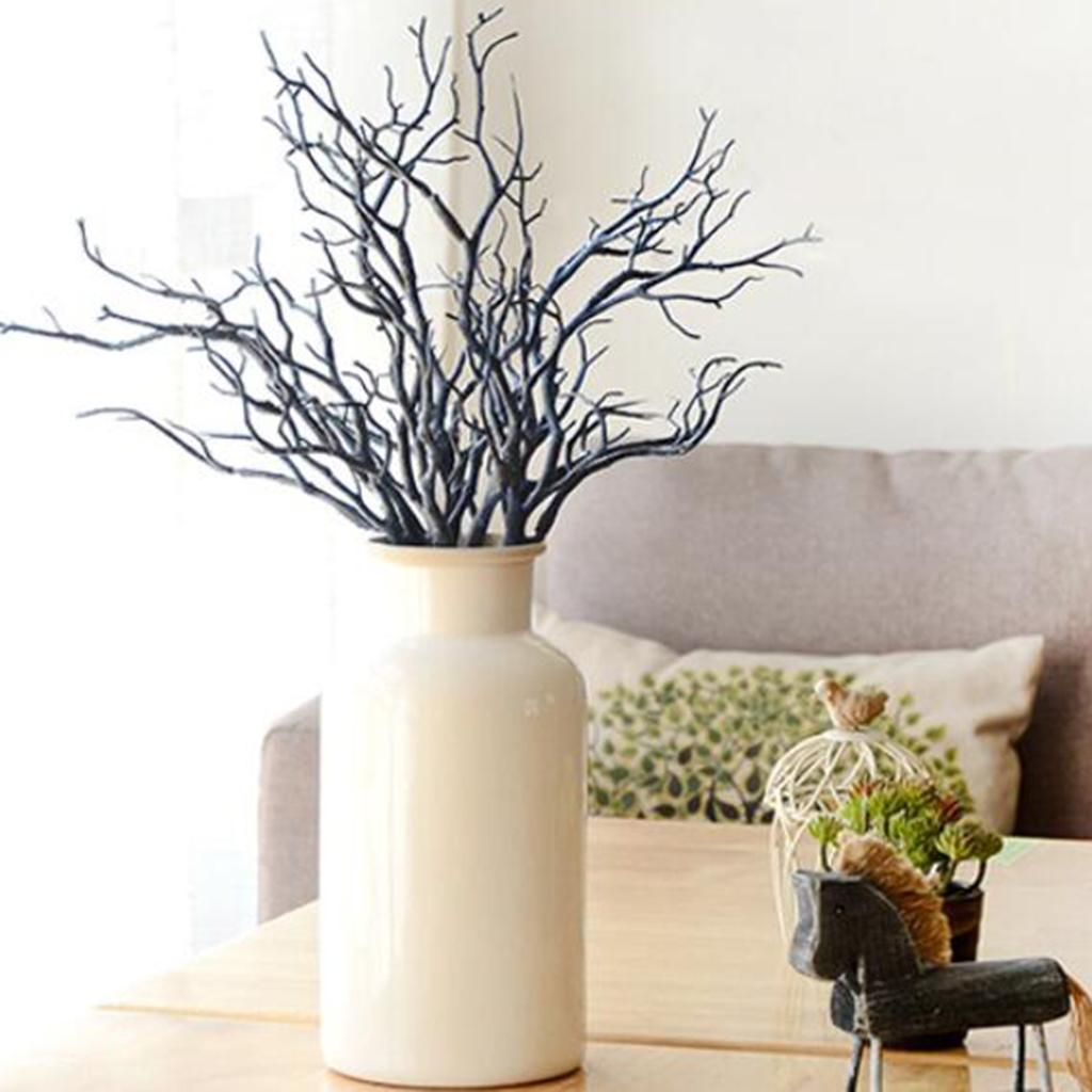 Artificial Bouquet Branches Blue Plastic Floral Garland for Christmas Wreaths and Party Decoration