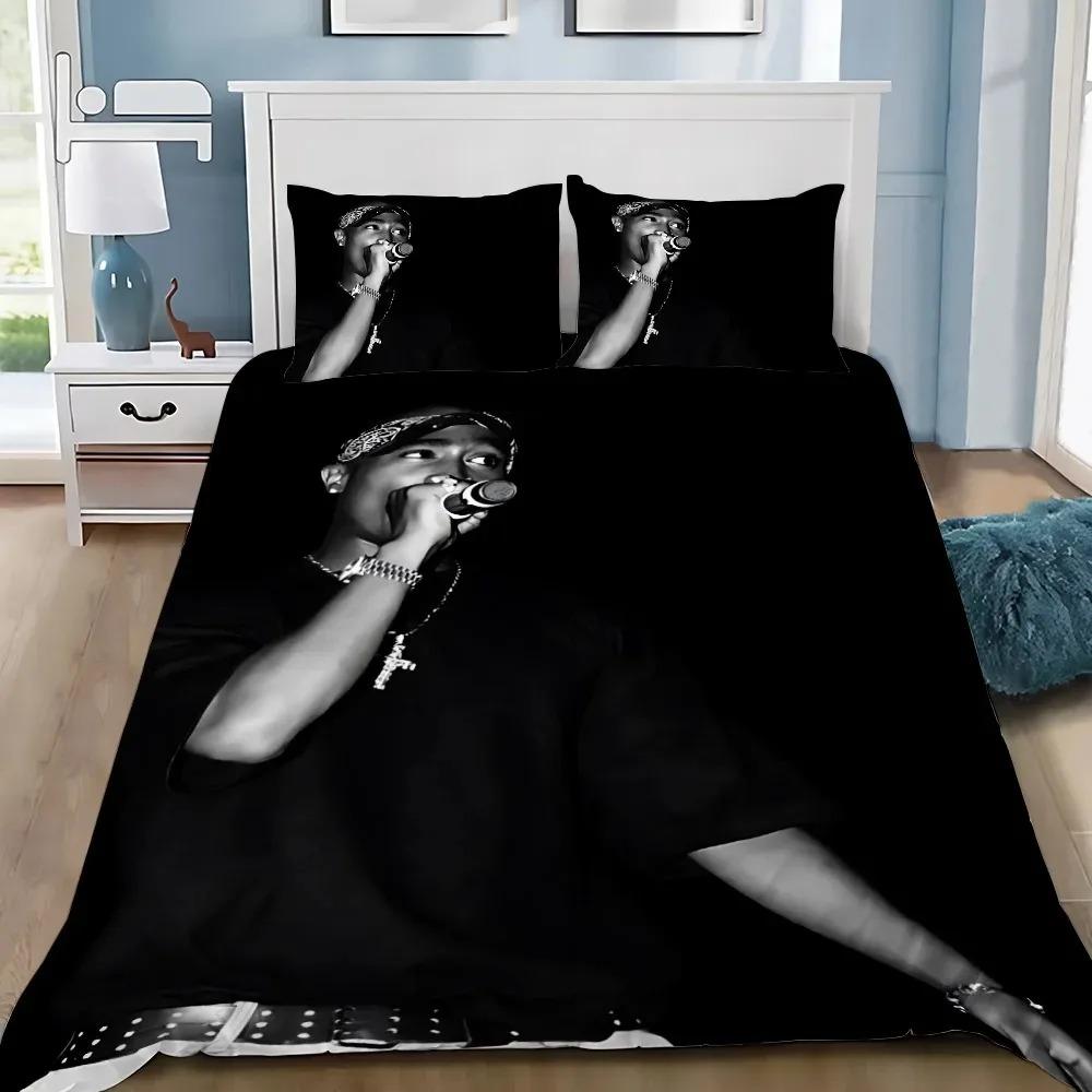 Nádherná 3D tapeta 2Pac Tupac Hip Hop Digitální tisk Ložní souprava Přikrývka Postel Mladí Děti Dívky Kluci Dárek