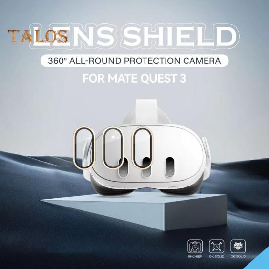 Camera Lens Protector Thin 9H Tempered Glass Anti-Scratch 360-Degree Full Coverage Camera Screen Protector Cover for Meta Quest 3