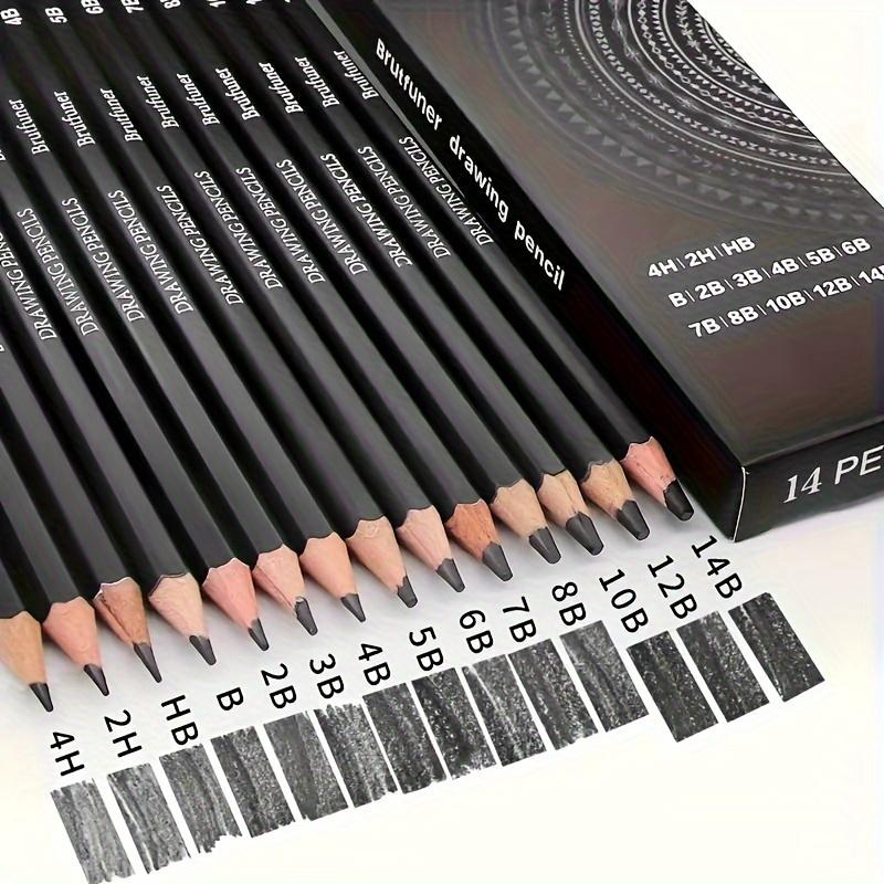 14pcs Professional Sketch Pencil Set 4H-14B Student Sketch Pencils for Art Painting