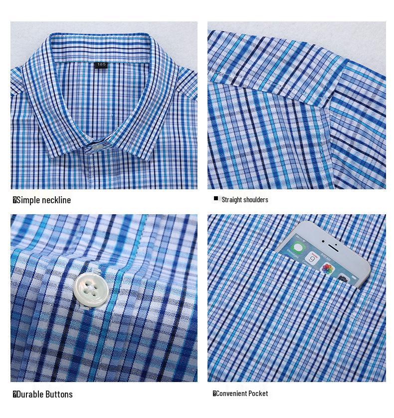 Men’s Plus Size Multi-Color Plaid Short-Sleeve Shirt