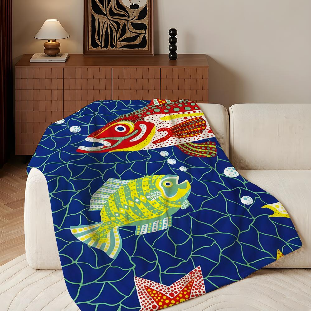Artist Y-Yayoi K-Kusama Throw Flannel Throw Blanket, Lightweight Cozy, Durable Washable Cute Cool