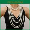 Geometric Pearl Choker Necklace With Rhinestone Embellishments For Party Women