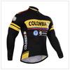 Zimní tým Colombia PRO Muži Cyklistický dres Kalhoty s náprsenkou Soupravy Ropa Ciclismo MTB Thermal Fleece Bike Oblečení Oblečení Bicicleta