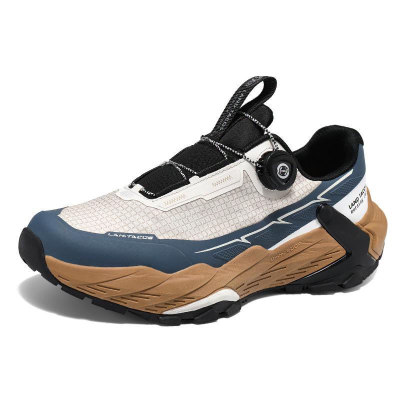 Shijia Men's Rotating Button Non-slip and Wear-resistant Mountaineering Sports Shoes Urban Road Running Shoes Outdoor Off-road Hiking Shoes