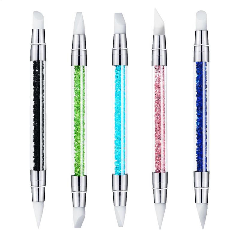 Doubl Ended Silicone Sculpture Pen Sculpture Dotting Pen Silicone Nails Art Brush Manicure Carving Pen DIY Manicure Tools