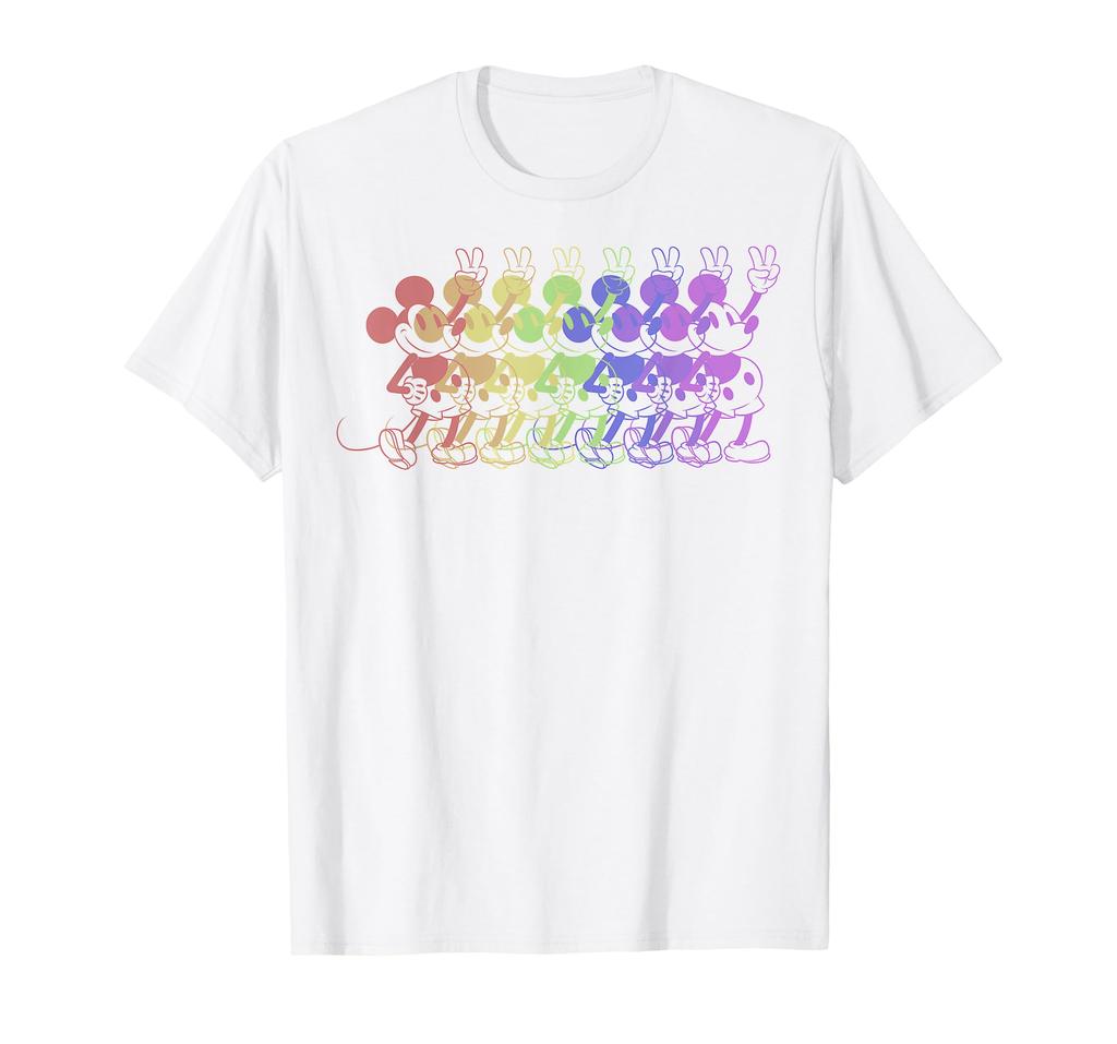 Disney Mickey Friends Mickey Mouse Rainbow Lineup & T-Shirt