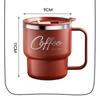 304 Stainless Steel Coffee Mug with Handle & Lid, Double Layer Thermal Insulated Coffee Cup, Anti-Scalding Milk Tea Water Cup