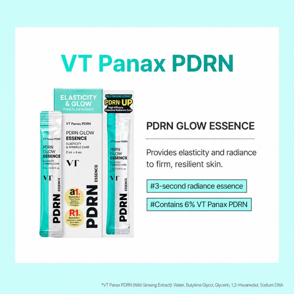 VT COSMETICS PDRN Glow Essence (2ml X 12EA / 0.81 Fl. Oz X 12EA)