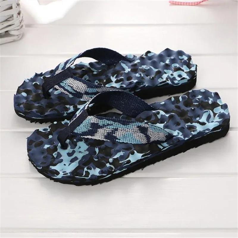 Men Flip Flops Floor Flat Shoes Indoor Summer Home Slippers Male Massage Slipper Camouflage Comfortable Zapatillas de hombre