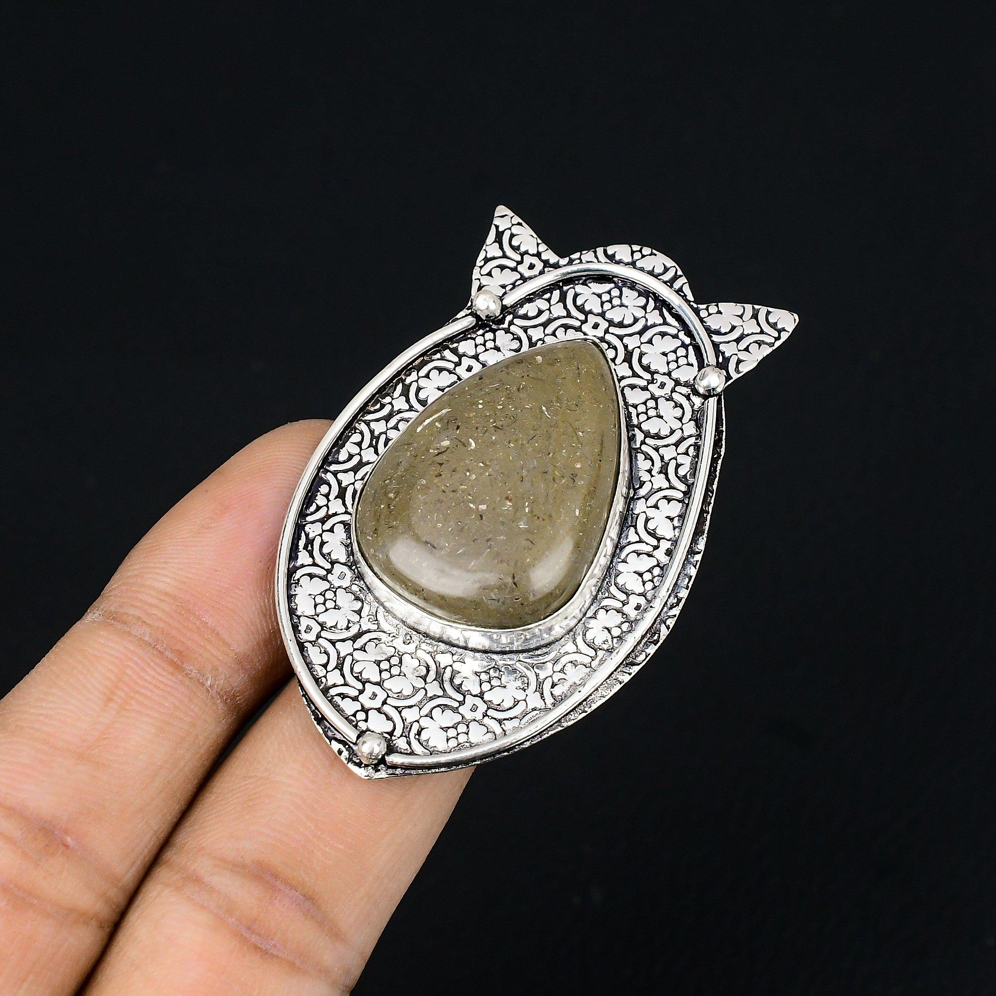 Sisters Day Sale Septarian Gemstone Stackable Ring 925 Sterling Silver US 7.5 7.5