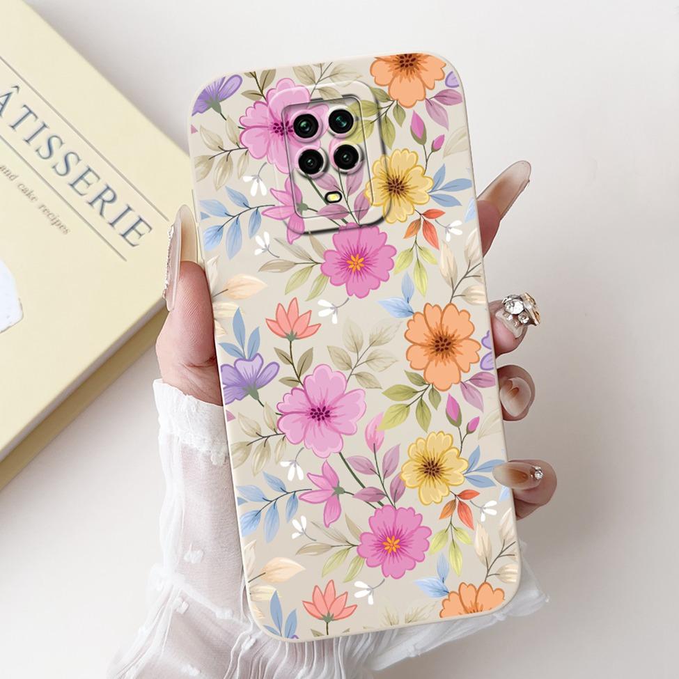 Casing For Redmi Note 9 9S 9Pro 4G Back Cover For Redmi Note 9 Pro Case Cute Cartoon Fashion Flowers Silicone Shockproof Bumper