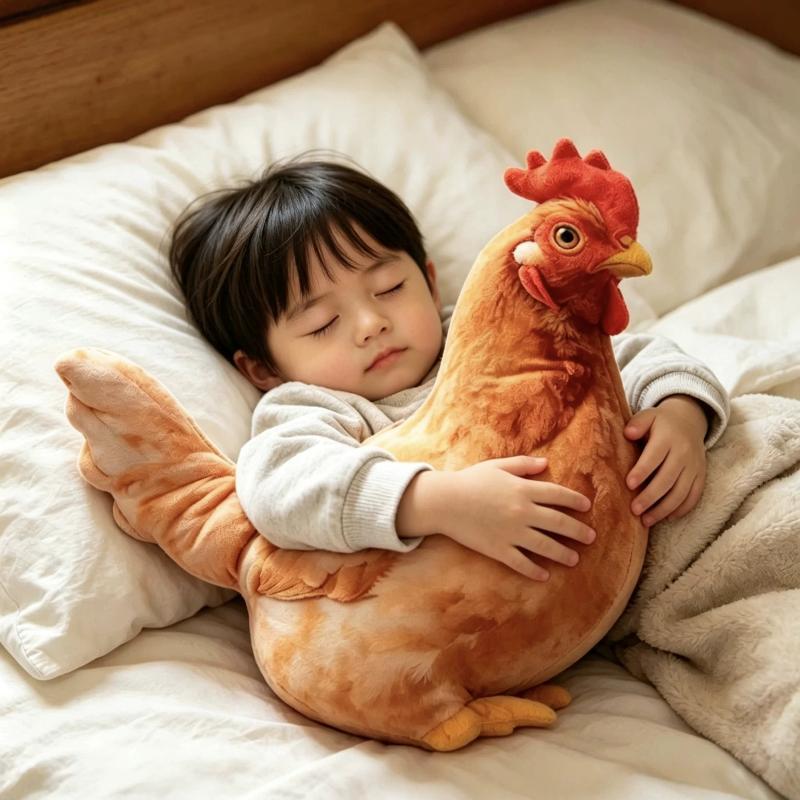 Realistic 3D Chicken Plush Toy Soft Skin Friendly Fabric Lifelike Design Home Decor Kids Birthday Gifts Prank Props