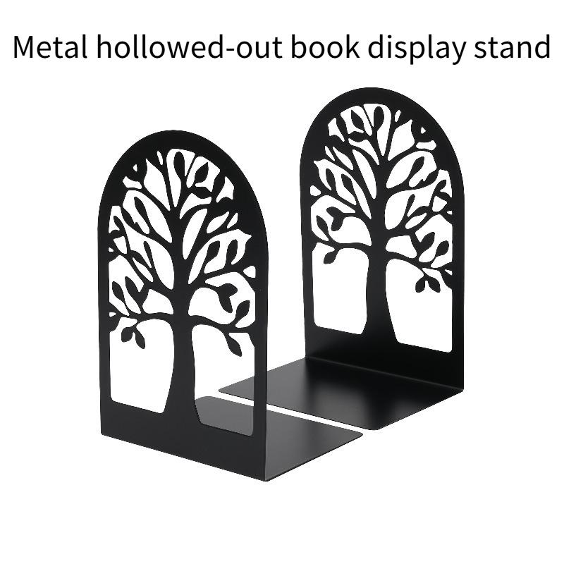2PCS elegant metal bookends, heavy-duty bookshelf holder, suitable for desk decoration book display shelves, suitable for home office users, students