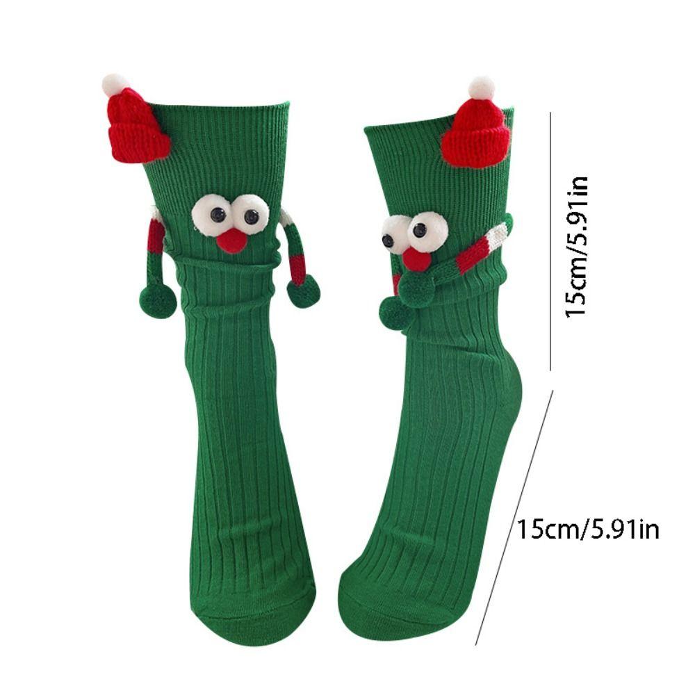 3D Designs Cartoon Socken Große Augen Mittelrohrsocken Neuheit Weihnachtsstrümpfe Kinderparty