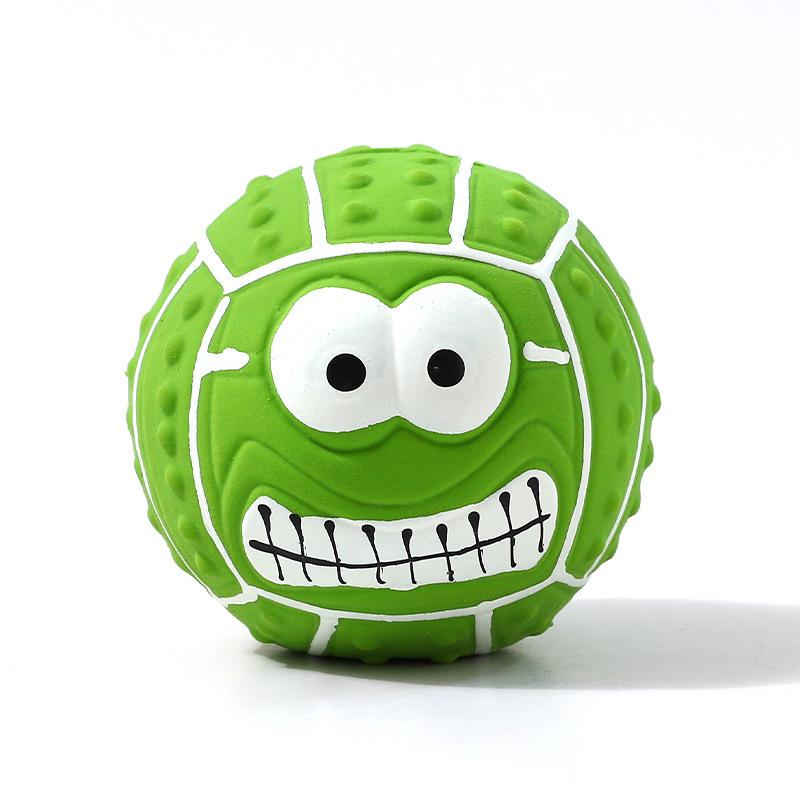 Neuer Smiley-Ball Latex Geräusche machendes Spielzeug Zähneknirschen und Reinigen Haustier Latexball Hundespielzeug Haustierbedarf