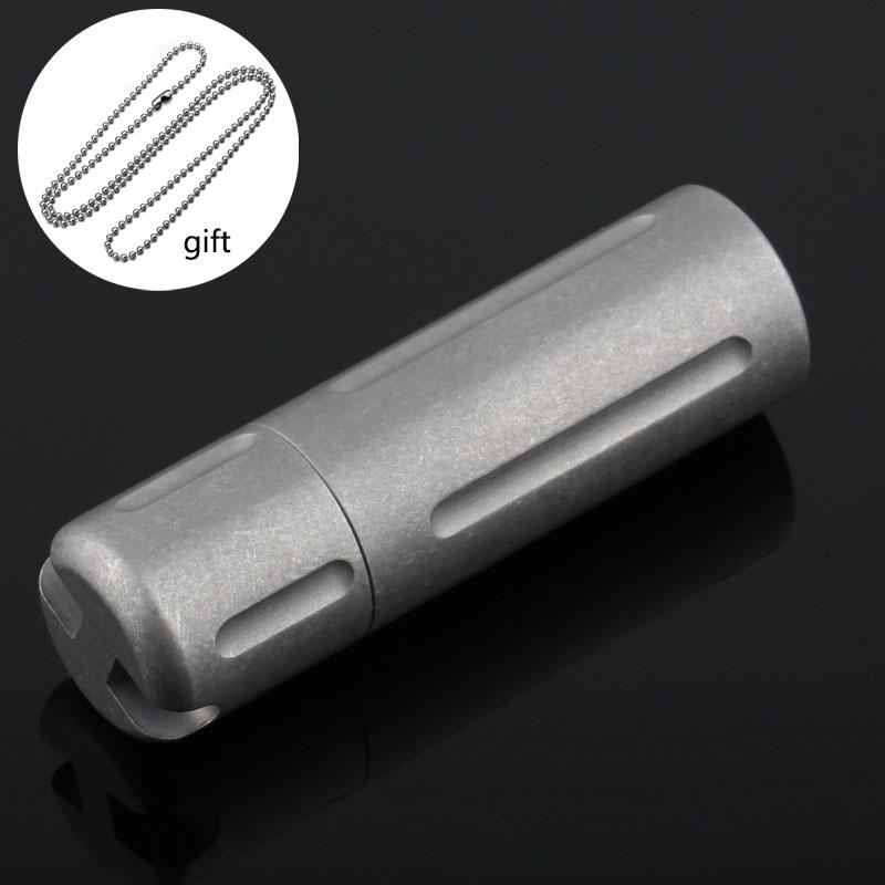 Titanium Alloy Waterproof Sealed Capsule Medicine Case Storage Container Bottle Keychain Home Travel Multi-function EDC Tool