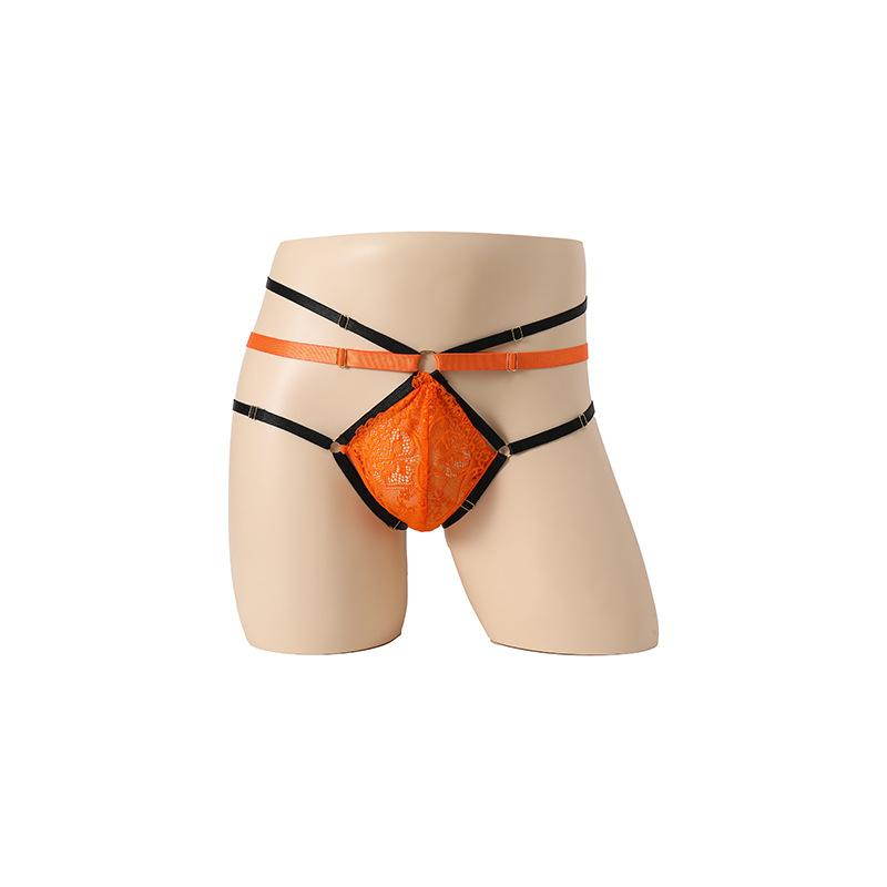 Summer Men's Boxer Panties, Sexy Thongs, Lace Ribbon, Adult Sex Bag Panties