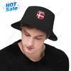 Denmark Flag Shield Bucket Hats Print Cool Fans Sun Shade Simple Classic Outdoor Summer Fisherman Caps Fishing Cap